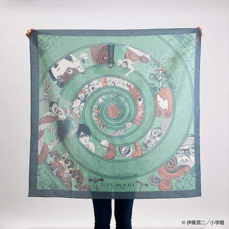 『うずまき』大型風呂敷 グリーン3