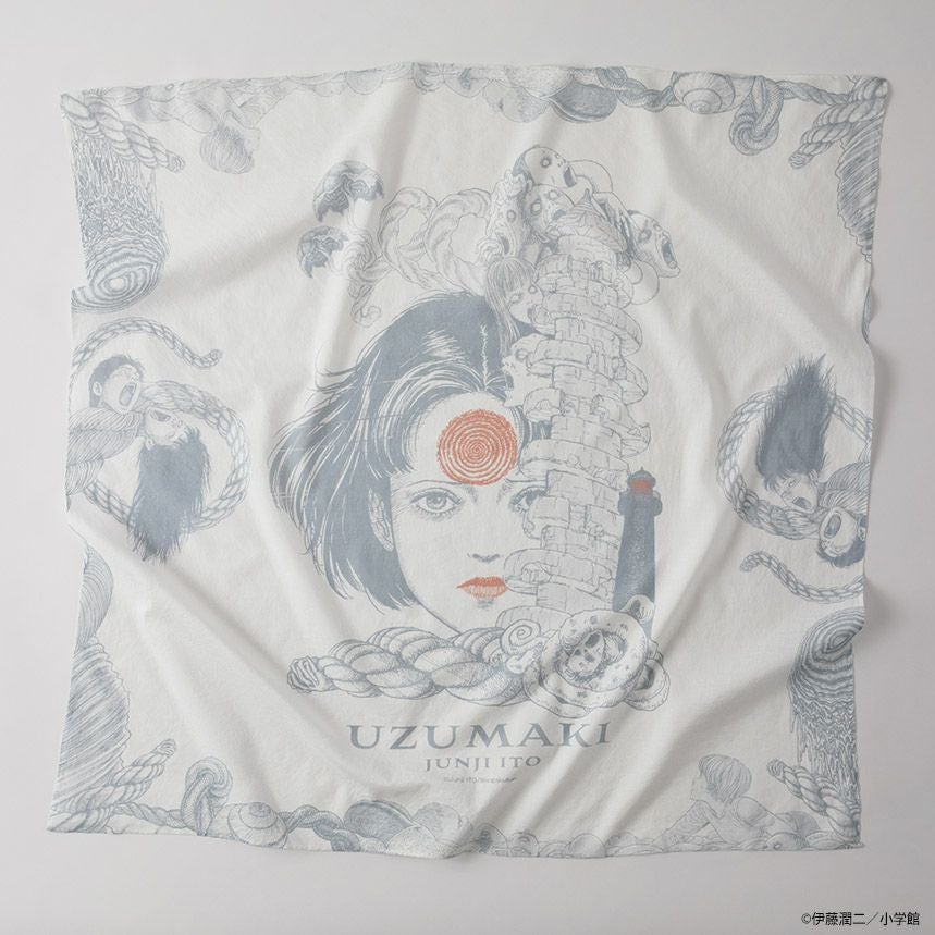 『うずまき』大型風呂敷 ホワイト1