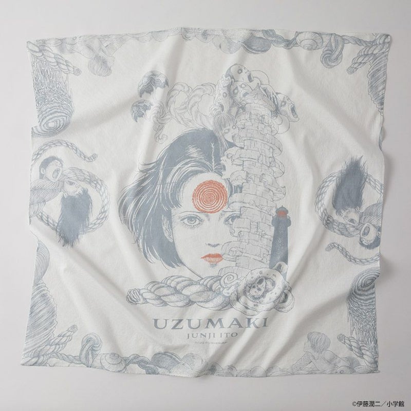 『うずまき』大型風呂敷 ホワイト1