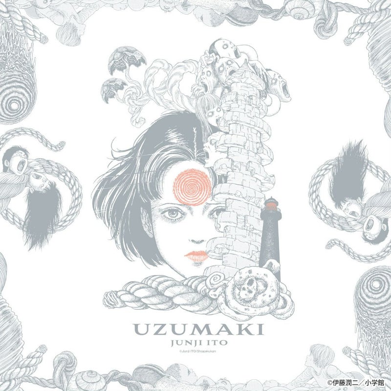 『うずまき』大型風呂敷 ホワイト2