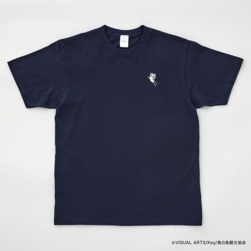 『Summer Pockets』七影蝶刺繍Tシャツ（ネイビー）1