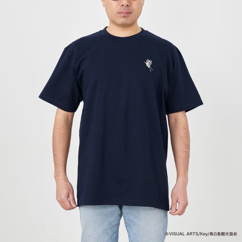 Summer Pockets(サマポケ)』七影蝶刺繍Tシャツ（ネイビー） - ShoPro