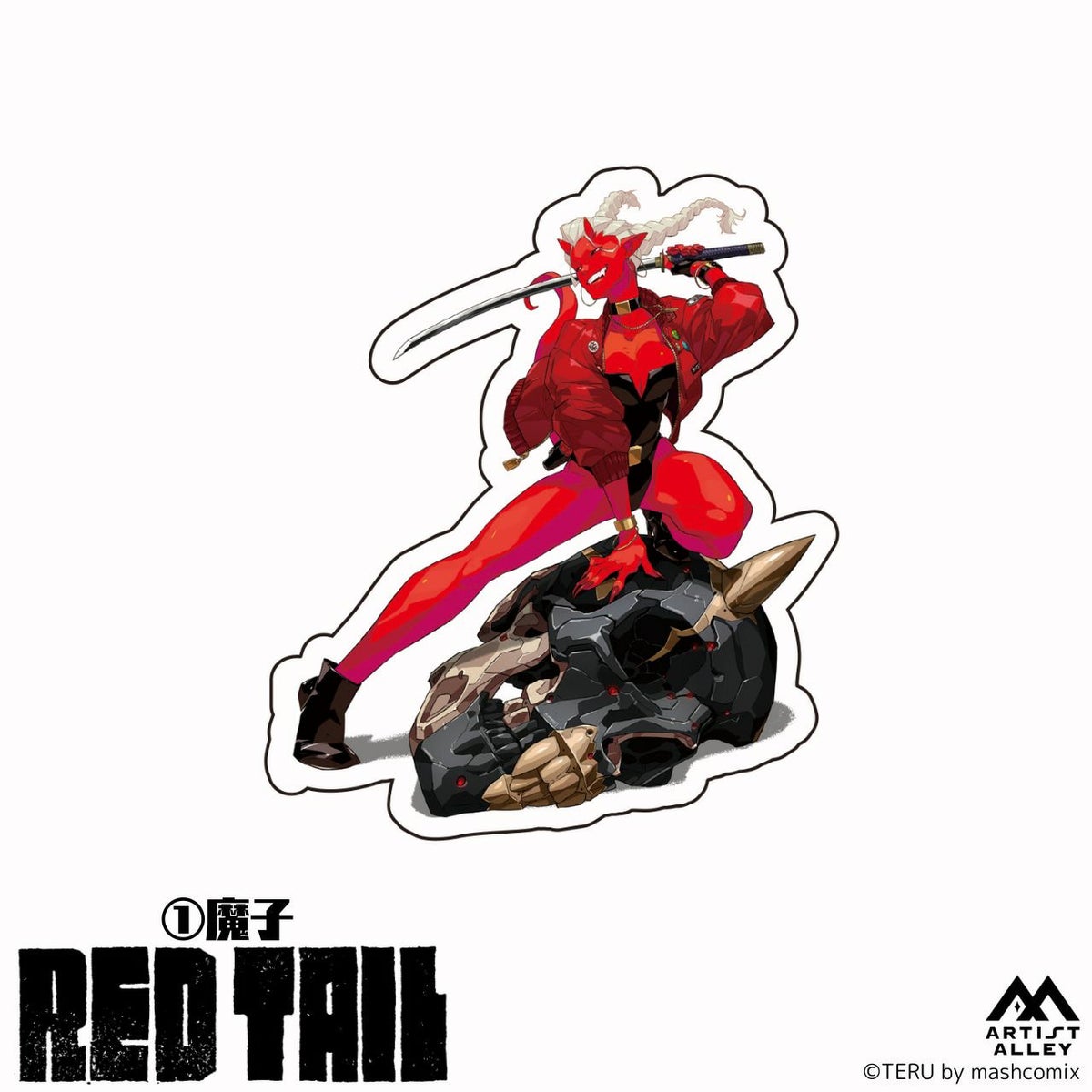【TERU】『REDTAIL』ダイカットステッカー　魔子1