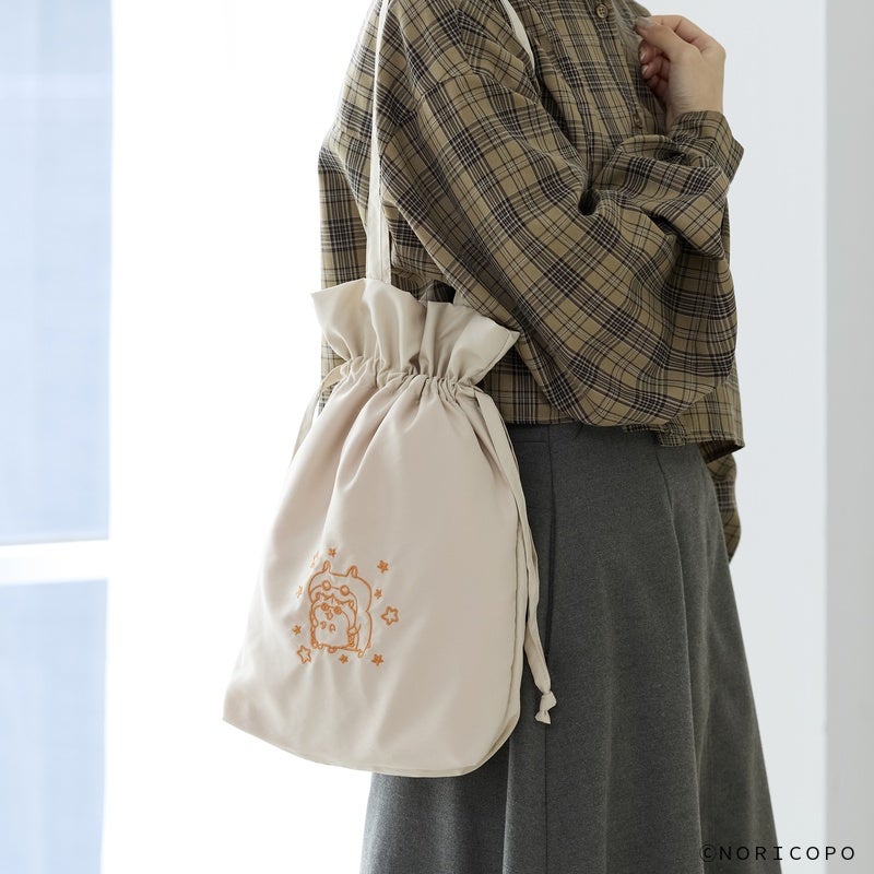 刺繍巾着トートバック2